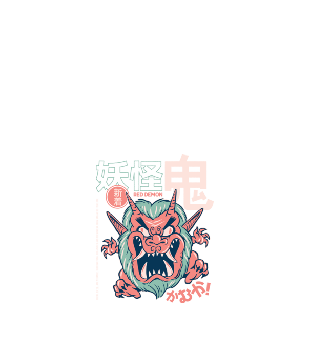Oni Yokai Anime model negru pe tricou