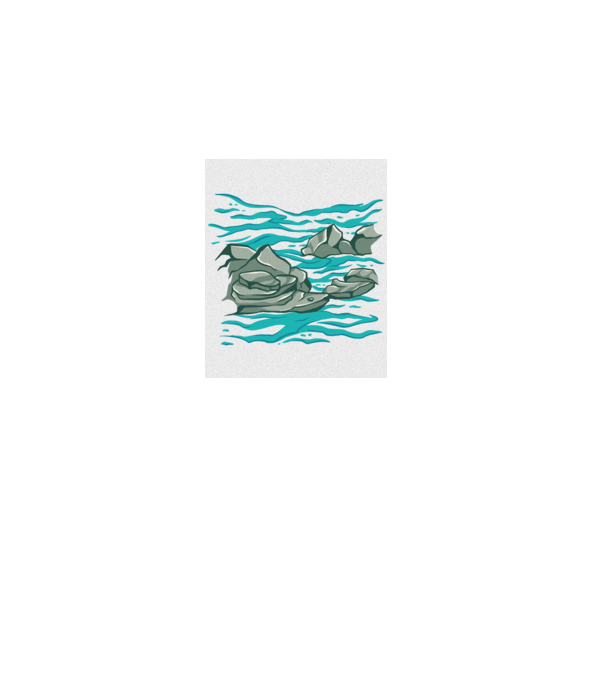 Oceanul cu Stânci model albastru regal pe tricou