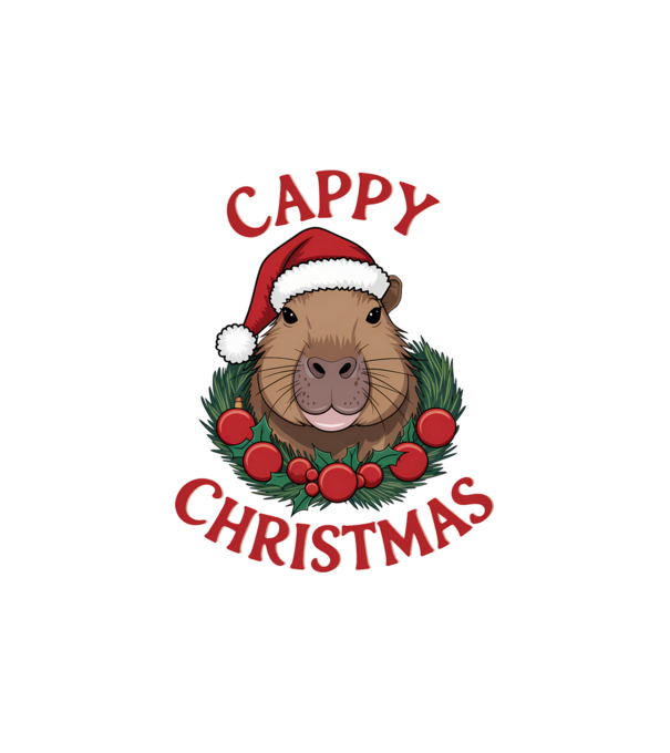 Cappy Christmas 2 model alb pe tricou