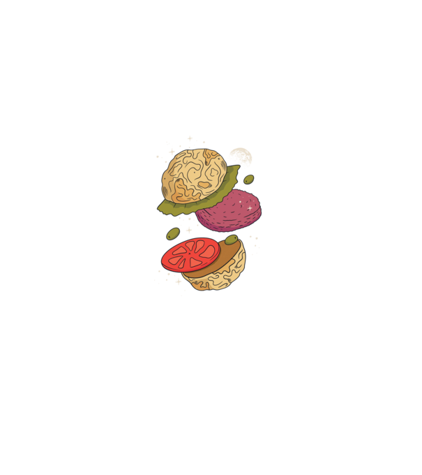 Burger lună model negru pe tricou