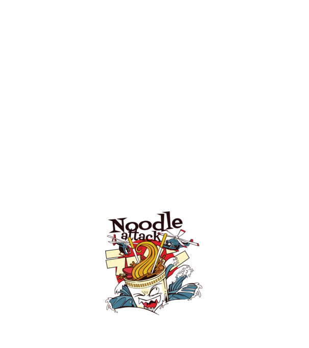 Noodle Attack model negru pe tricou