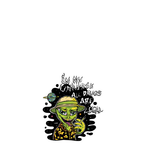 Alien drogat model nisipiu pe tricou