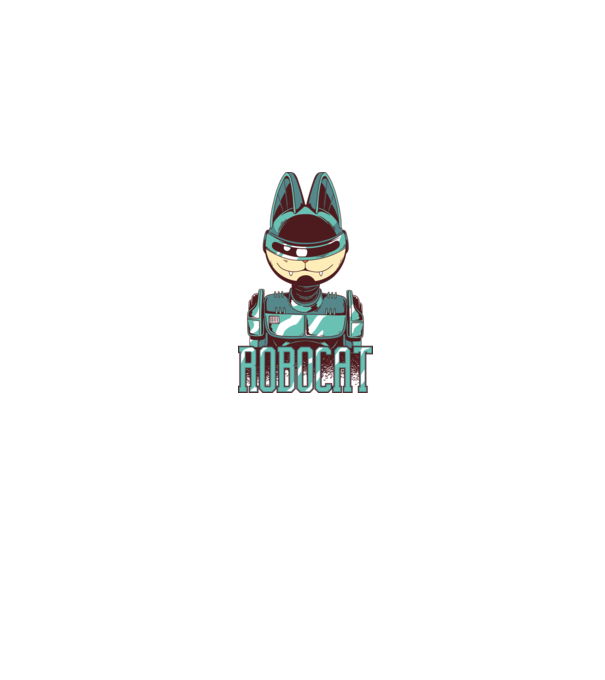 Robocat - Pisică Robot model gri pe tricou