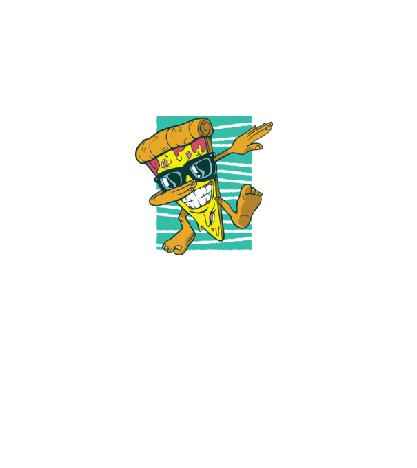 Felie de pizza DAB model negru pe tricou