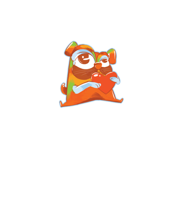Mops colorat model turcoaz pe tricou