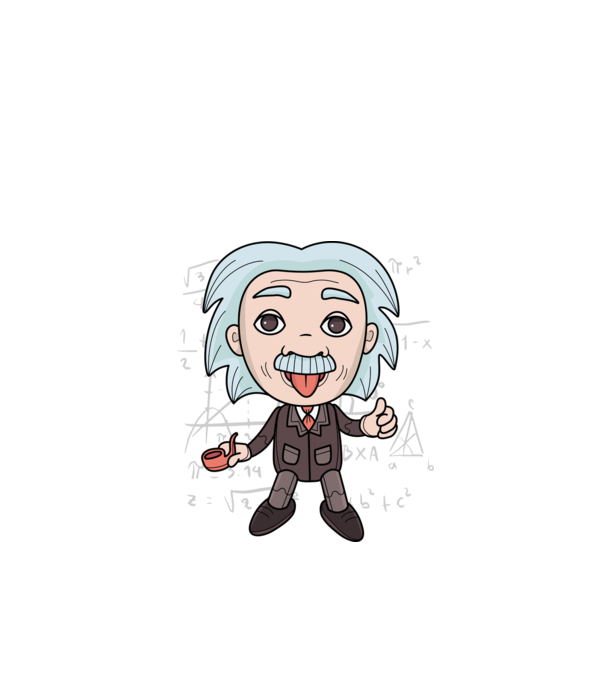 Caricatură Einstein model negru pe tricou