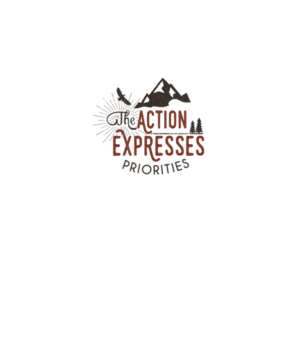 The action expresses priorities model alb pe tricou