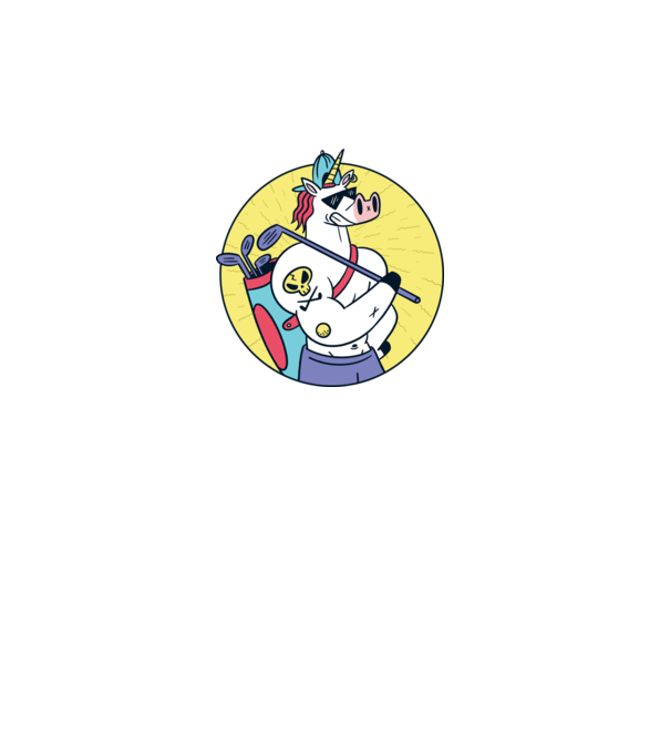 Unicorn Golf model turcoaz pe tricou