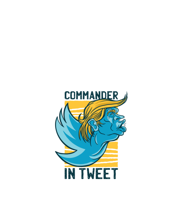 Commander in Tweet - Trump model alb pe tricou