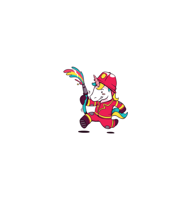 Pompier Unicorn model alb/roșu pe tricou