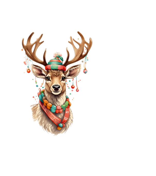 Festive Reindeer model albastru deschis pe tricou
