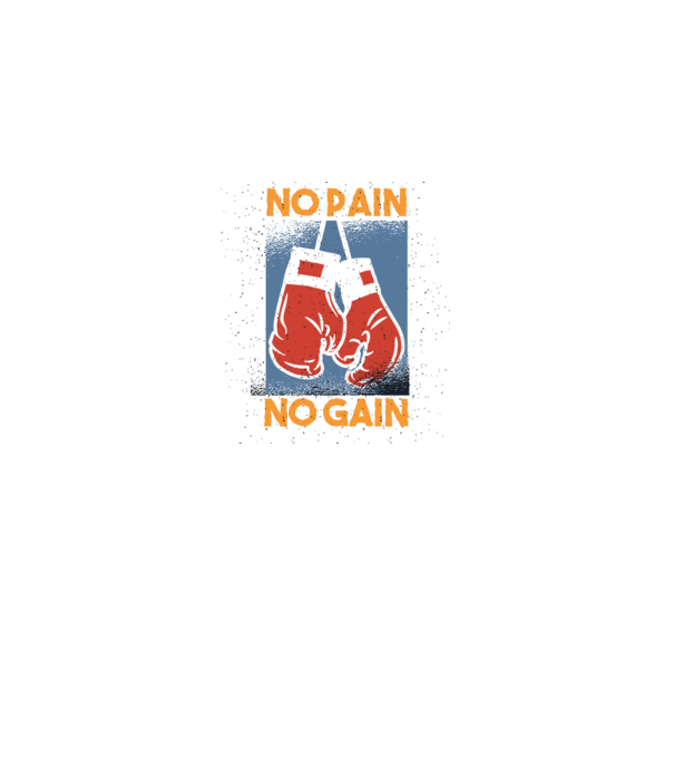 No pain no gain box model negru pe tricou