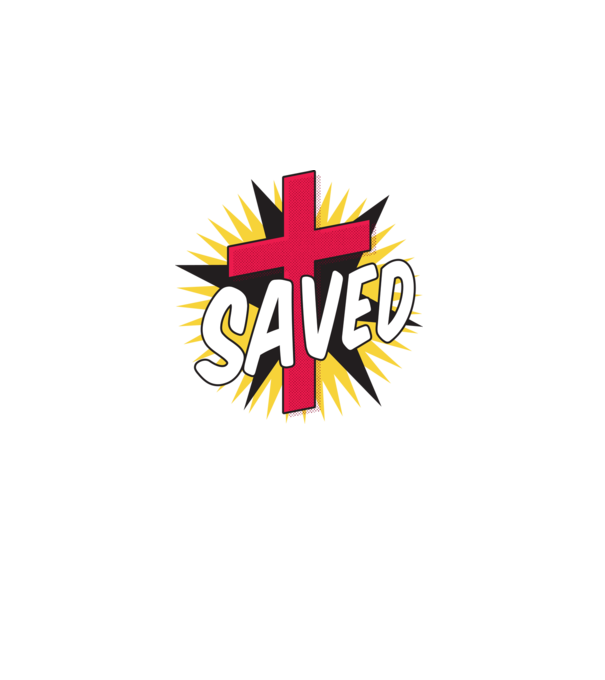 Saved Isus Cruce model alb pe tricou