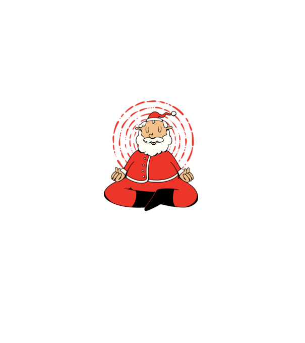 Moș Crăciun meditând model alb pe tricou