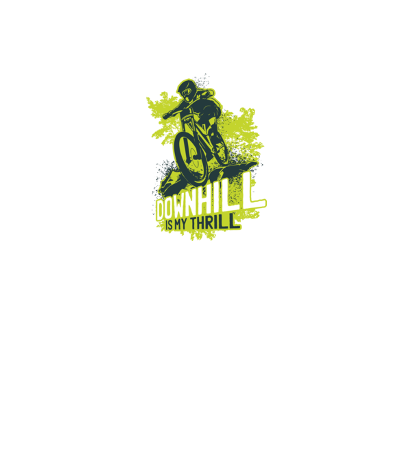 Downhill Is My Thrill tricou bicicletă model negru pe tricou