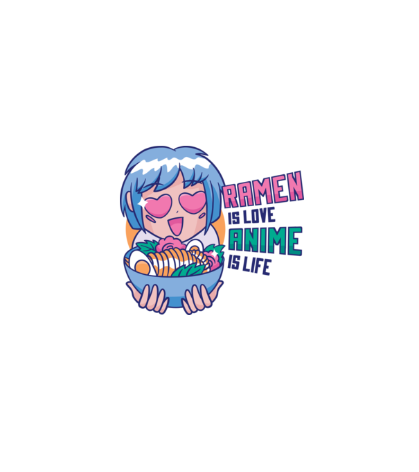 Ramen is Love Anime is Life model alb pe tricou