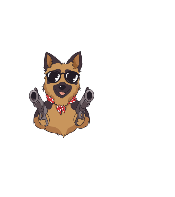 Pew Pew Pew Madafakas Ciobănesc german model alb pe tricou
