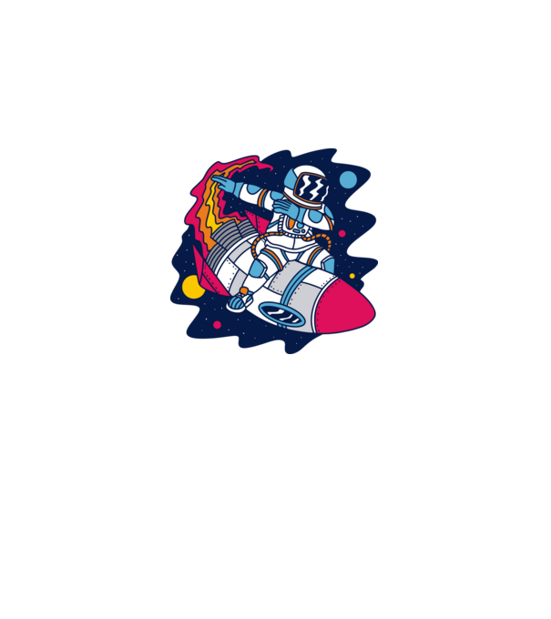 Astronaut DAB model albastru regal pe tricou