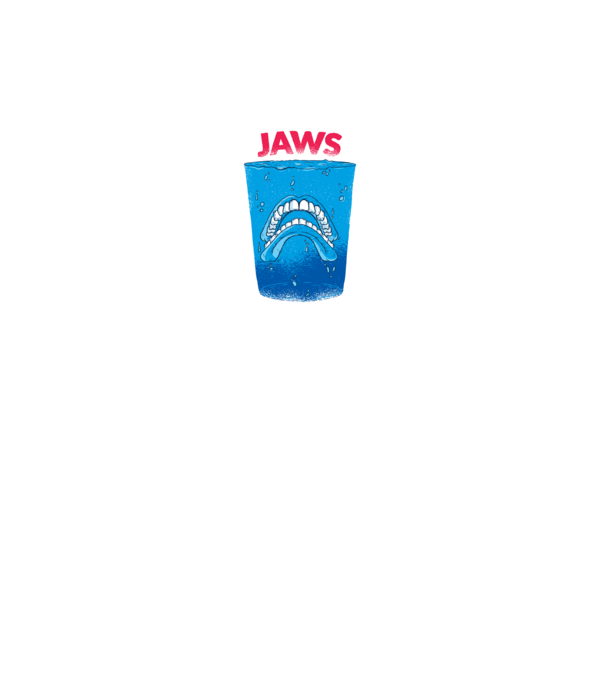 Jaws dinți tricou parodie model negru pe tricou