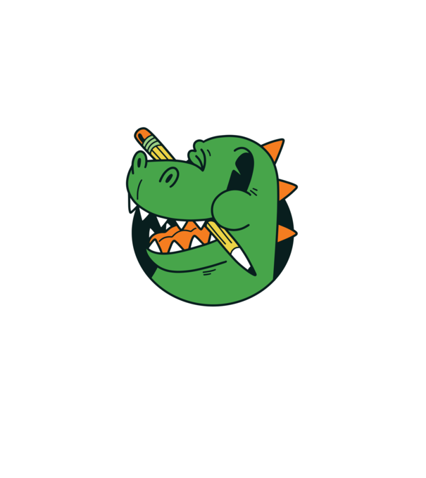 Elev Dinozaur drăguț model alb pe tricou