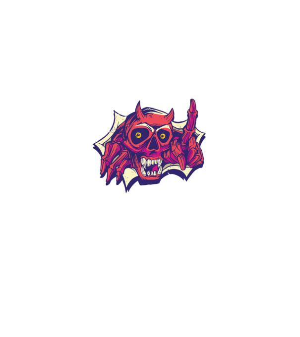 Craniu de Demon model negru pe tricou