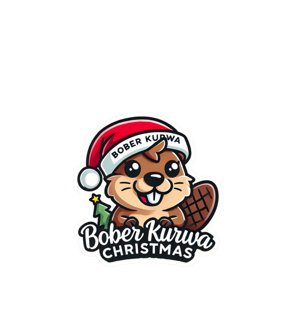 Bober Kurwa Christmas 1 model alb pe tricou