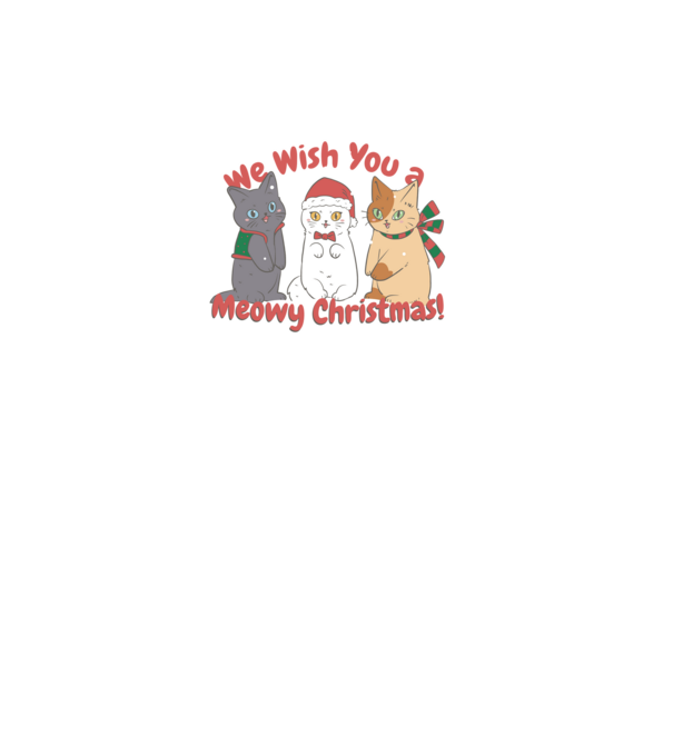 We wish You a Meowy Christmas model negru pe tricou