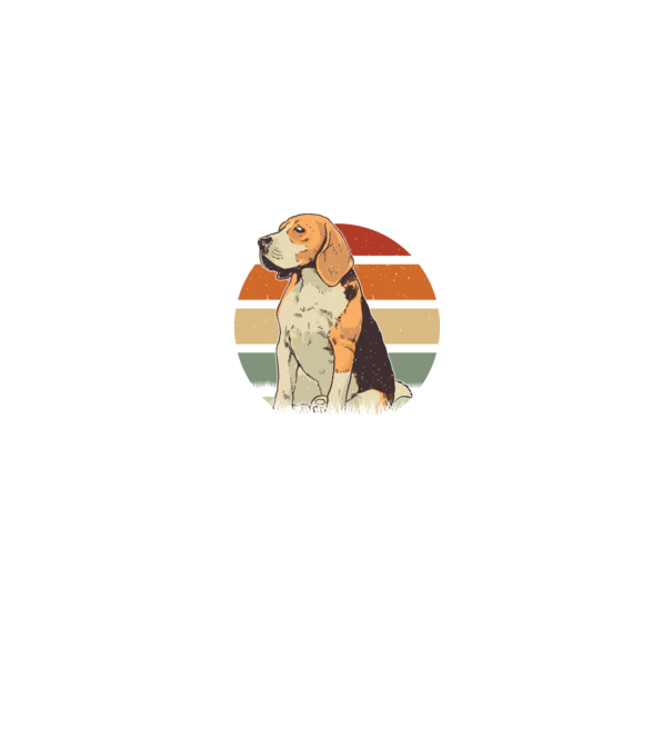 Beagle Retro Sunset model negru pe tricou