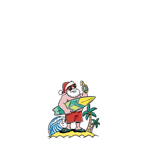 Santa Claus Summer model alb pe tricou