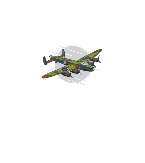 Avion bombardier Lancaster model negru pe tricou