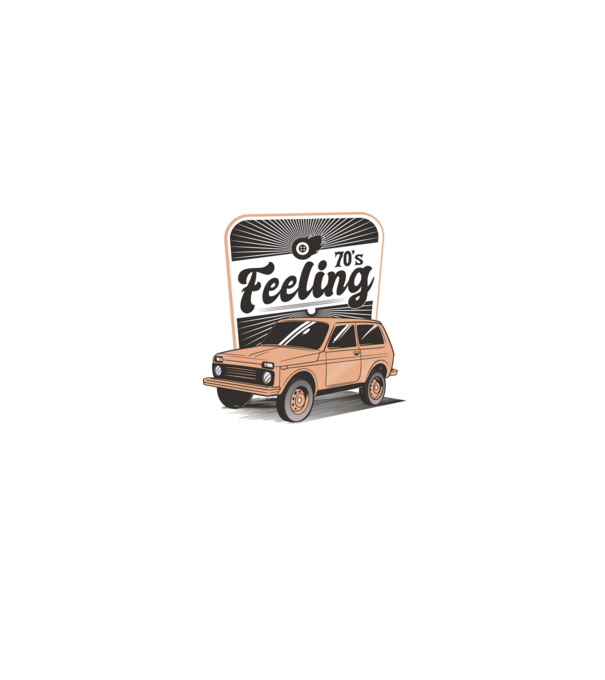 Mașină Retro anii 70 Lada Niva model alb/roșu pe tricou