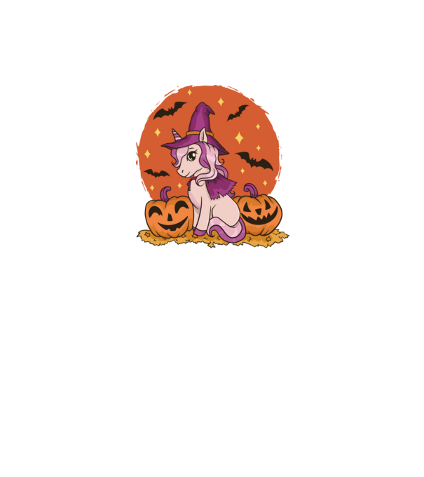 Unicorn Halloween model negru pe tricou