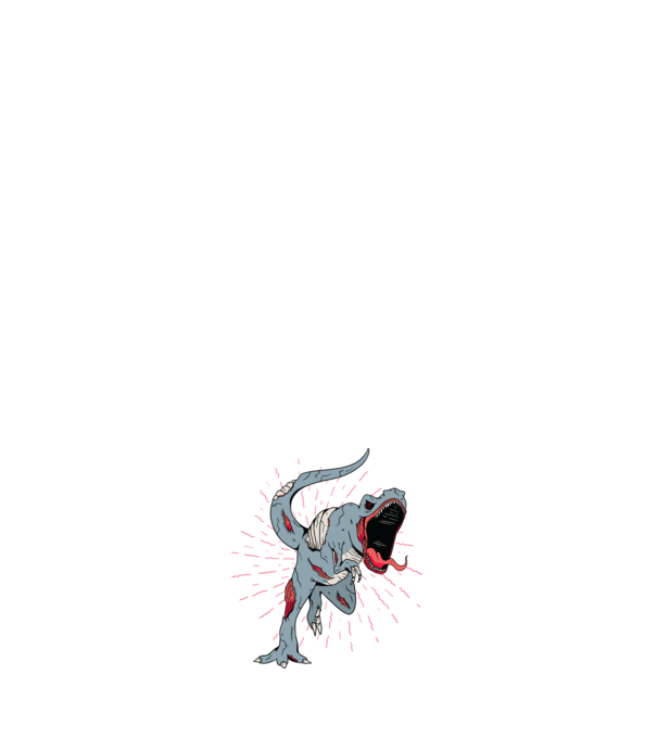 T-rex Zombie model negru pe tricou
