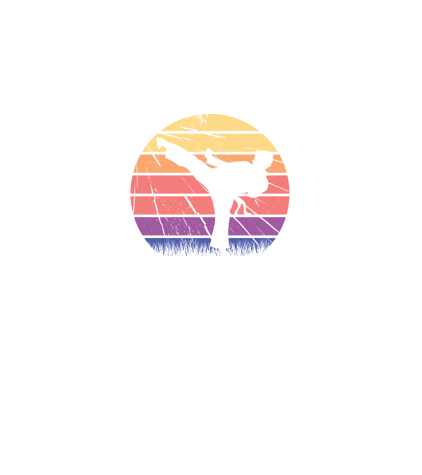 Karate Retro model negru pe tricou