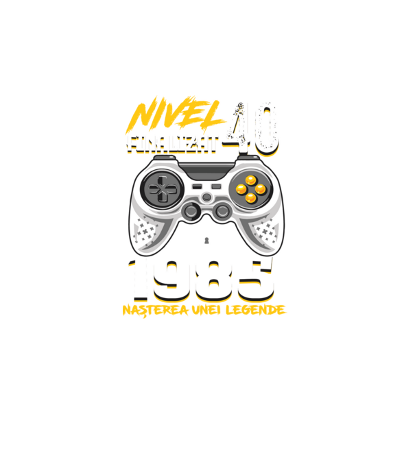 Nivel Finalizat 40 1985 model turcoaz pe tricou