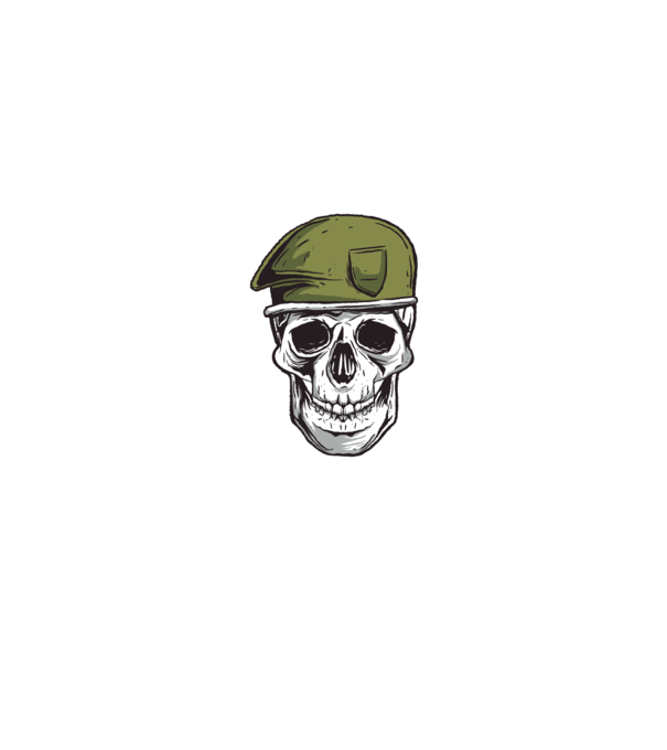 Craniu Soldat model negru pe tricou
