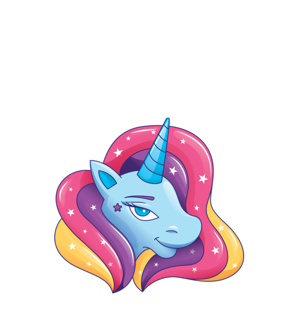Cap de unicorn model alb pe tricou