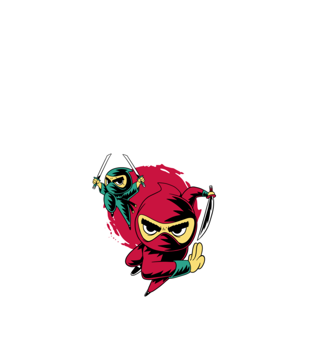 Tricou Ninja model negru pe tricou
