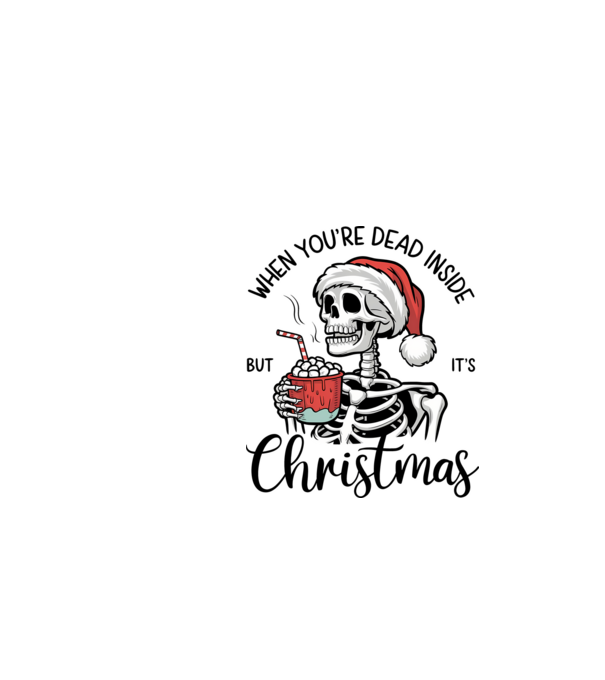 Dead inside, but it's christmas Alb model alb pe tricou