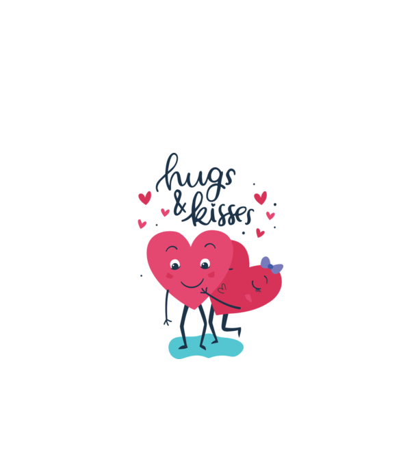 'Hugs and Kisses Tricou drăguț pentru Valentine''s Day' model alb pe tricou
