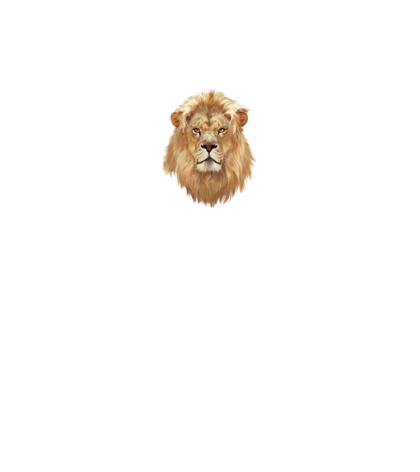 lion head paint model alb pe tricou