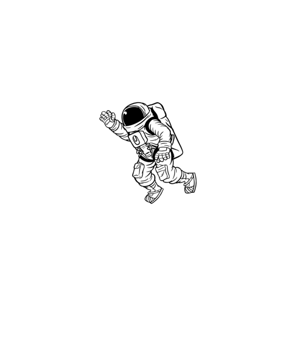 Astronaut model negru pe tricou
