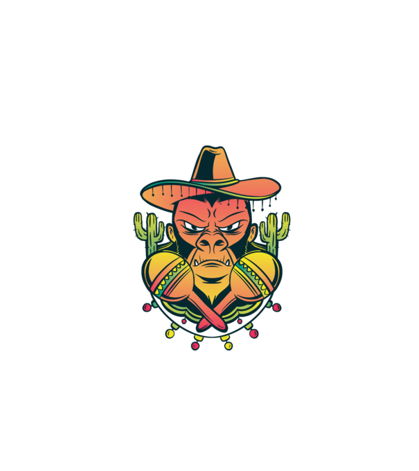 Gorila mexicană model gri pe tricou