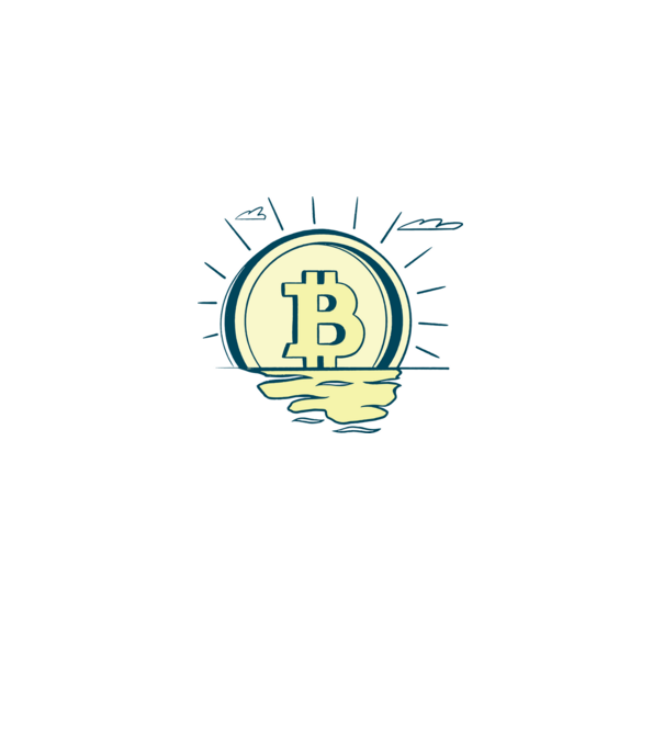 Bitcoin sunrise model albastru deschis pe tricou