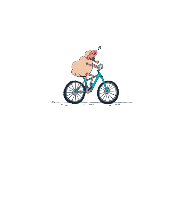 Miel cu bicicletă model alb pe tricou