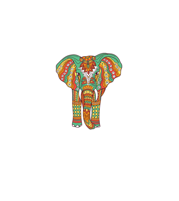 Mandala Elefant model roz deschis pe tricou