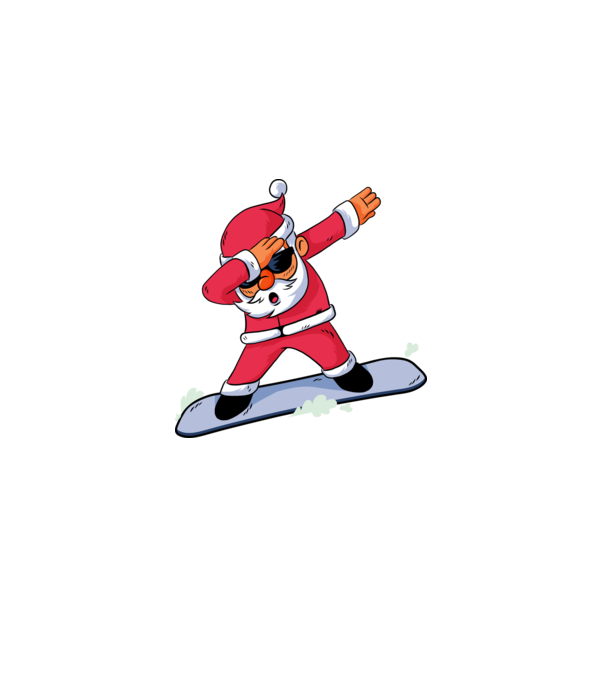 Moș Crăciun Snowboard DAB tricou amuzant model albastru deschis pe tricou