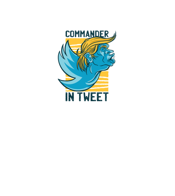 Commander in Tweet - Trump model alb pe tricou