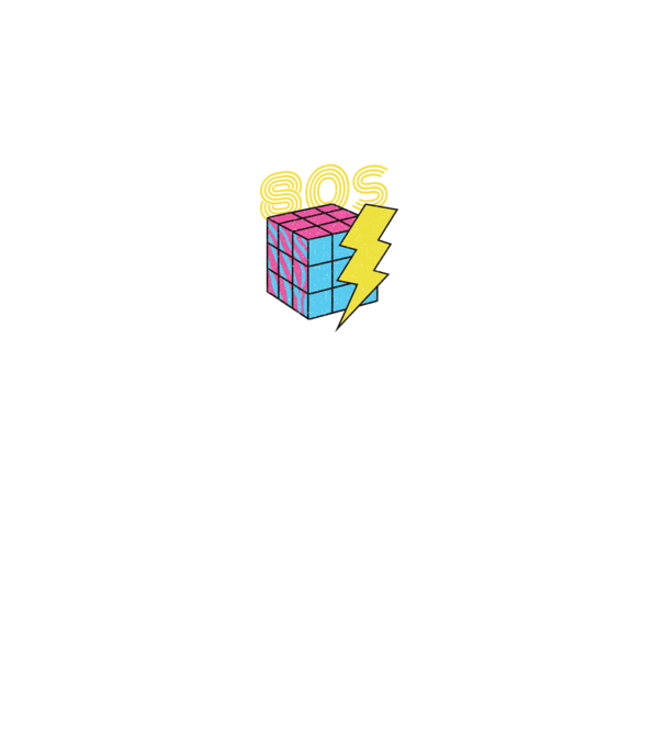 I love the 80s Cub Rubik model negru pe tricou