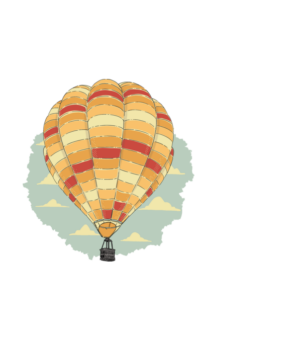 Aerostat model alb pe tricou